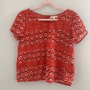 Red Chevron Top
